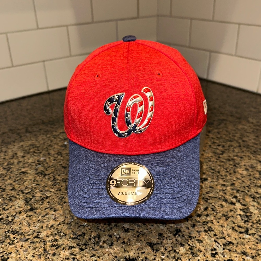 Washington Nationals Hat New Era 9FORTY Adjustable Red Blue 4th of July New